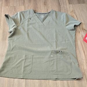 Koi Womens Sage Green Scrub Top